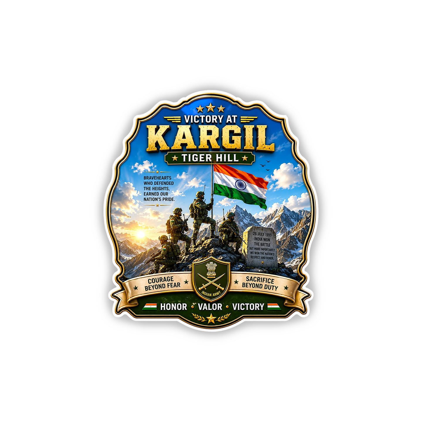 FEEL ART Indian Soldier Kargil Premium Souvenir Fridge Magnet | Pack of 1 | FM88-image-2