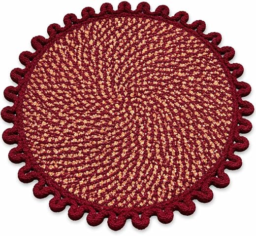 Cotton Doormat for Home |Handmade Cotton Doormat | Quick Dry, Washable Door Mat for Home, Bathroom &amp; Bedroom (Maroon)