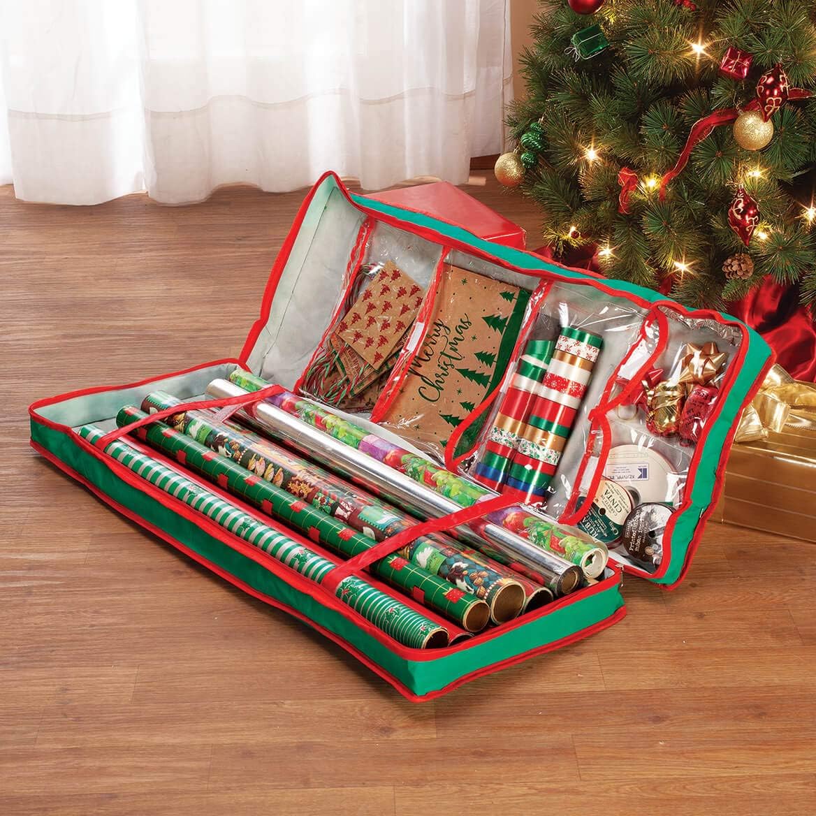 Fox Valley Traders Gift Wrap Organizer Bag, Wrapping Paper Storage Container with Handles
