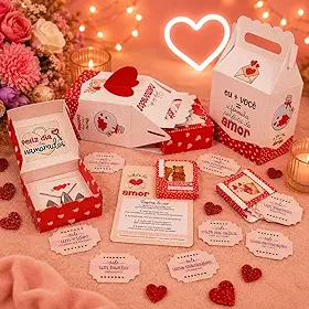 Kit Lembrancinha Dia dos Namorados, Caixinha Para Bijus, e Tickets do Amor, Pegue e Monte
