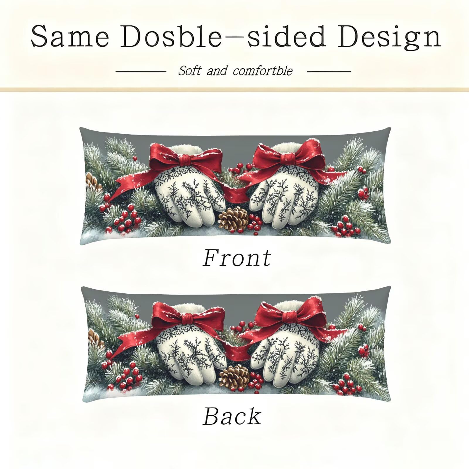Poszewki na poduszki do łóżka 60 x 180 cm poszewki na poduszki zielone poszewki na poduszki łóżko czerwona aksamitna poszewka na poduszkę, miękka dwustronna poszewka na poduszkę z niewidocznym zamkiem