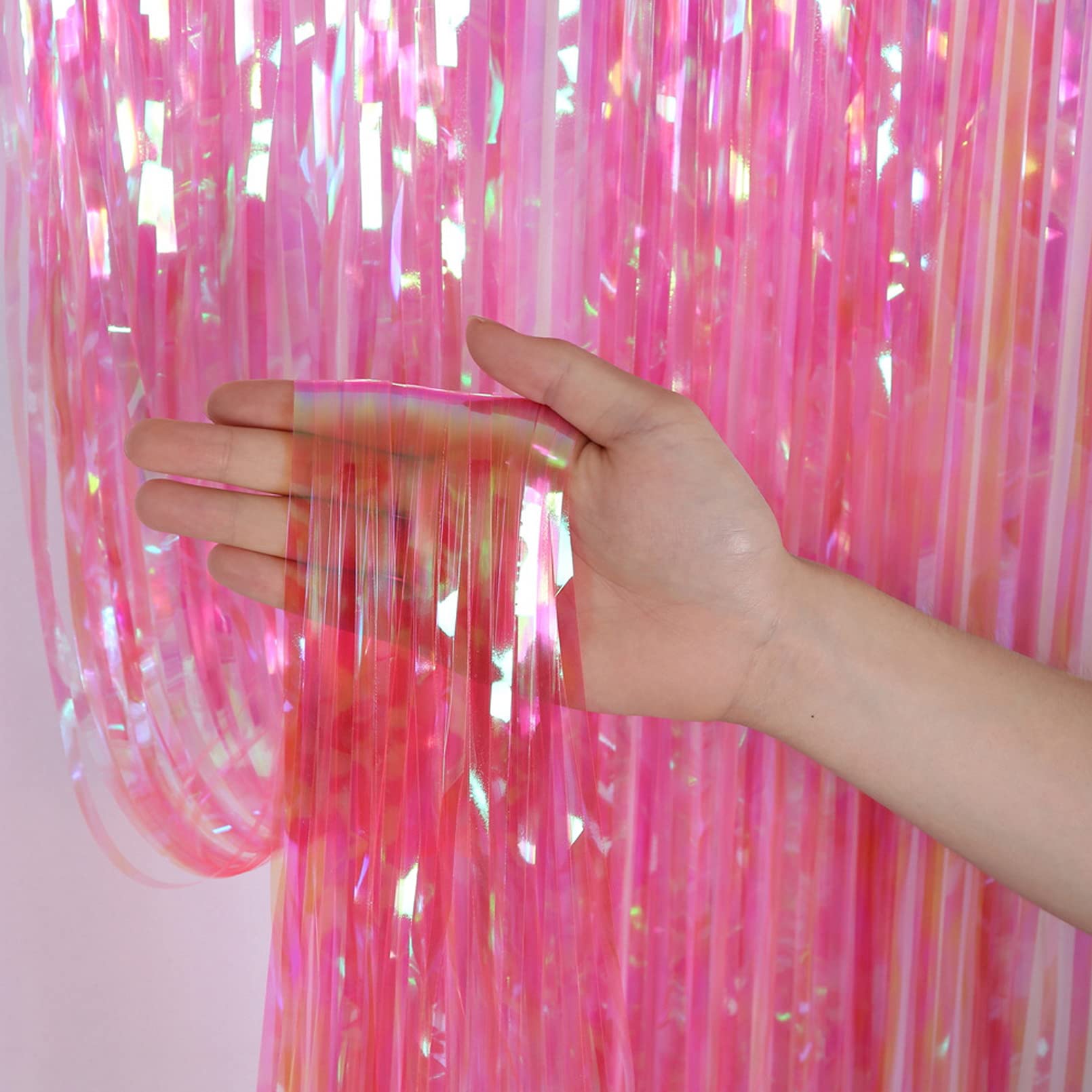 Rideau Métallique Tinsel Blanc 1×2 M – Rideau à Franges Scintillant Pour Anniversaire, Mariage, Noël, Photobooth & Décoration Fête