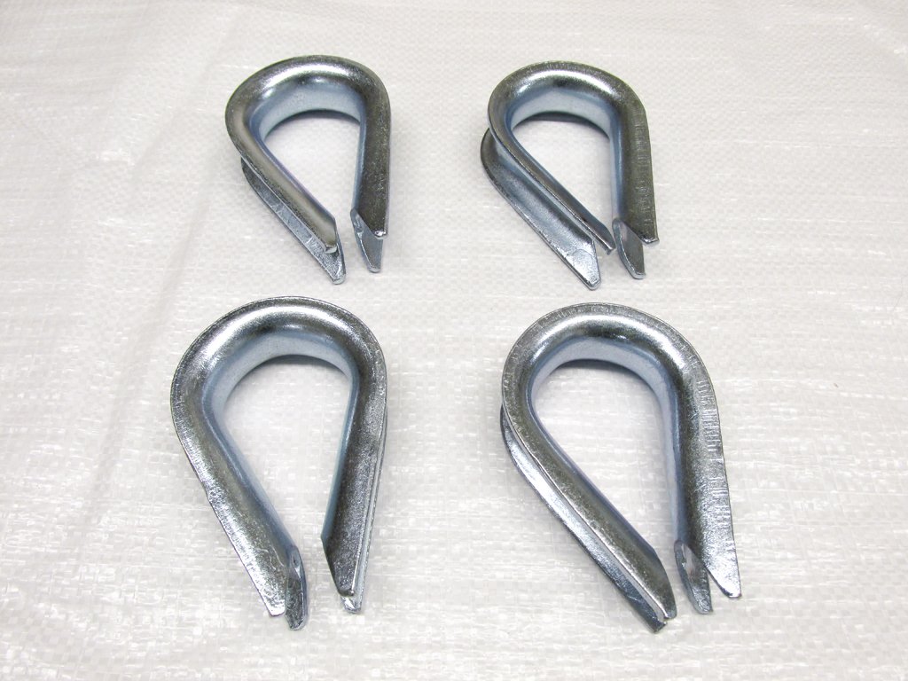 22Mm Wire Rope Thimbles X4 - Galvanised Steel Commercial Loop 600988490291