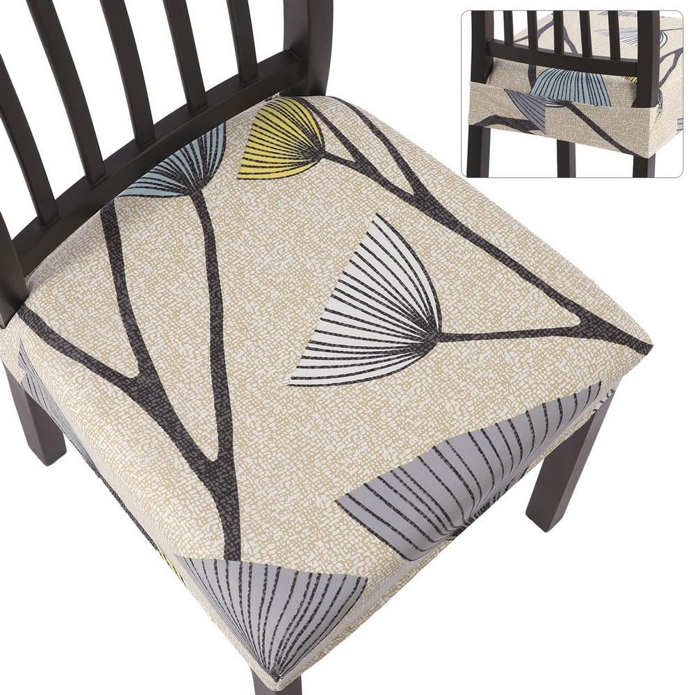 SearchI Dining Chair Seat Covers Set of 6, Stretch Removable Chair Covers for Dining Chairs, Kitchen Chair Covers Protector(Dandelion Pattern)
