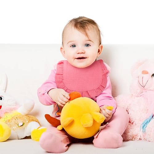 Miniatura 5 de Seematn - Baberos de muselina para bebés de 10 piezas para niñas y niños unisex, baberos tipo bandana con volantes de algodón suave para recién