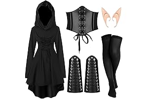 5 Pcs Women Renaissance Fairy Costume Set for Cosplay, Halloween, or Dress-up