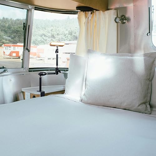 Miniatura 6 de Abrazadera de soporte de escritorio con abrazadera C de brazo mágico con control táctil, luz de lectura LED, 3 temperaturas de color, 3 baterías