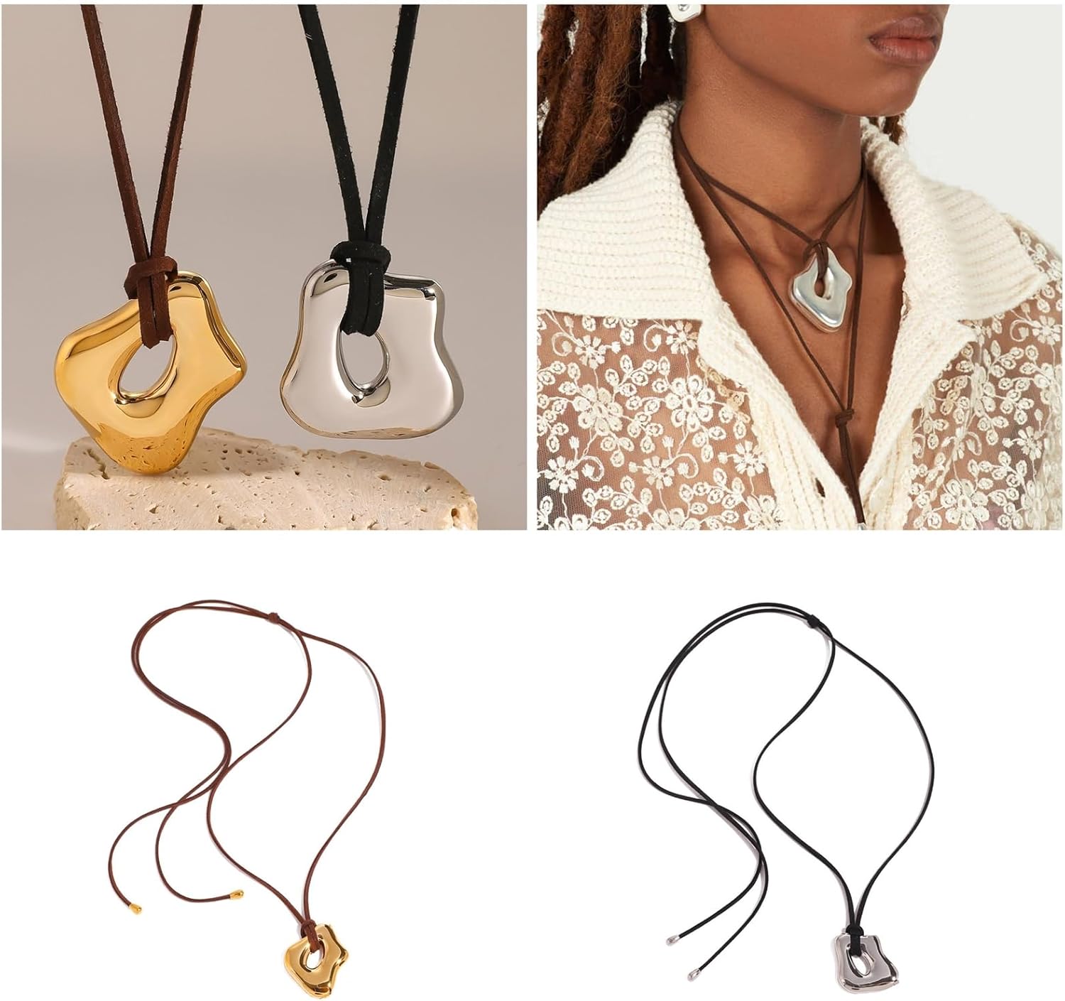 幾何学的ペンダントのチョーカー Amazon | [Bokcztml] ステンレス鋼不規則な幾何学ペンダントチョーカー