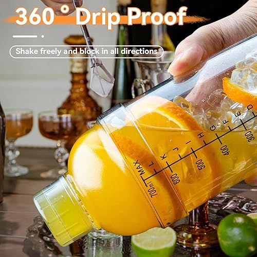 Miniatura 2 de Coctelera, mezclador de bebidas de plástico para té de hielo con escamas para barra (23.7fl oz)