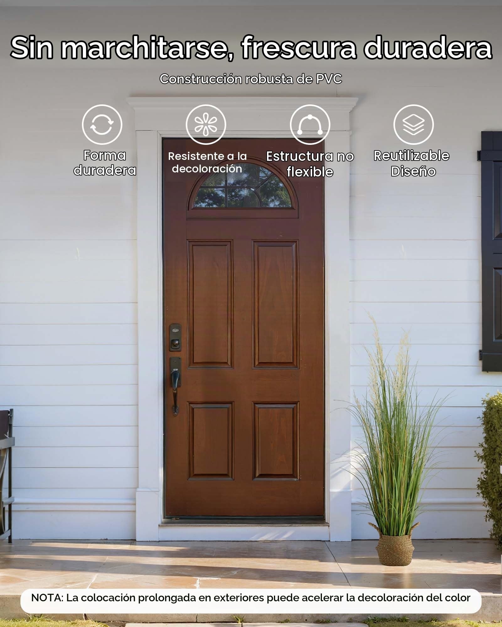 VEVOR Césped Artificial, 119 cm, en Maceta, de PVC Premium, Ideal para Interior y Exterior, hogar, jardín, Oficina, decoración de Habitaciones, inauguración de la casa, 1 Unidad, Verde.