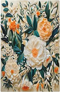 Decorative Switch Covers Plate Rustic Big Flowers Abstract Floral 1 Gang No Device Single Blank Outlet Covers Wall Plate Cover Light Switch Plate Electrical Faceplate for Country Home Decor