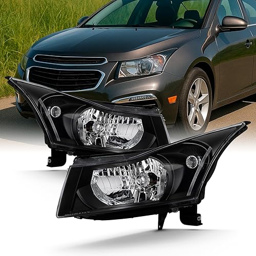Miniatura 1 de AKKON - Tipo halógeno Cromo se adapta a faros Chevy Cruze 2011-2015 Par de conductor izquierdo+pasajero derecho 11 12 13 14 15