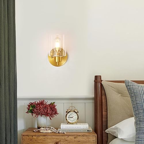 Miniatura 17 de Lámparas de baño de 8 luces, lámpara de tocador moderna de níquel cepillado, luces de pared de granja con pantalla de vidrio transparente, lámpara