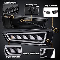 Vista 3 de Luces antiniebla Raptor, luces antiniebla LED Ford Raptor con DRL azul hielo/blanco, luces de parachoques Raptor con intermitentes secuenciales