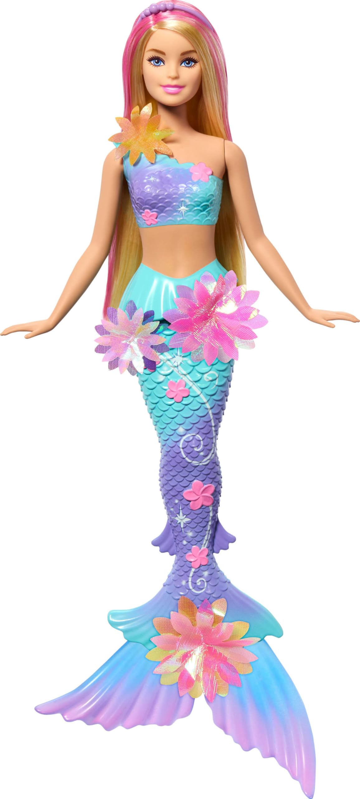 Barbie Mermaid Toy Dolls with Surprise Magic Blooming Flowers Feature, Ombre Tails