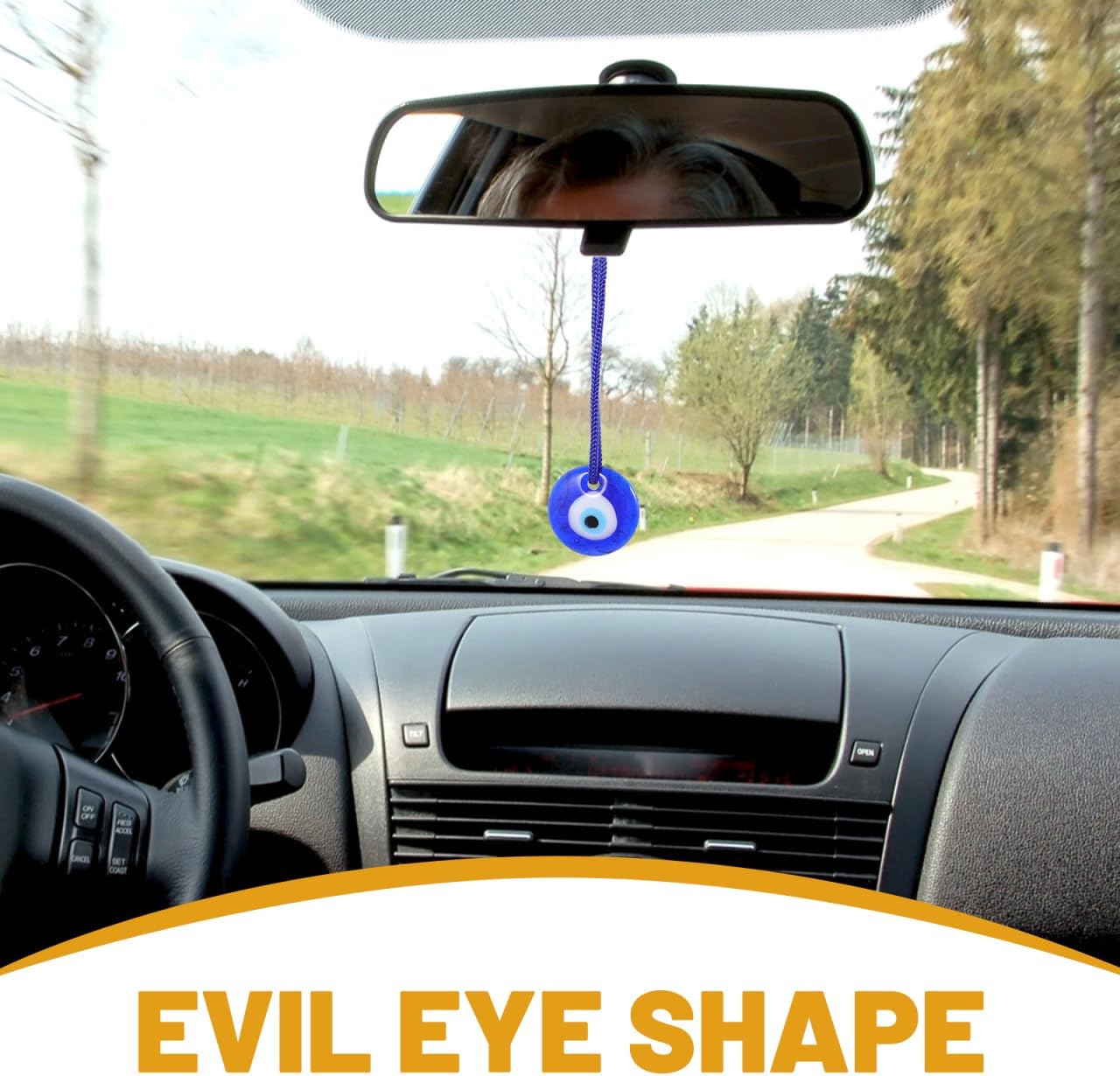 Evil Eye Pendant Blue Eye Hanging Decor Glass Bead Charm for Home Wall and Car Protection 6 Pieces 4.13X0.98X0.11 Inch