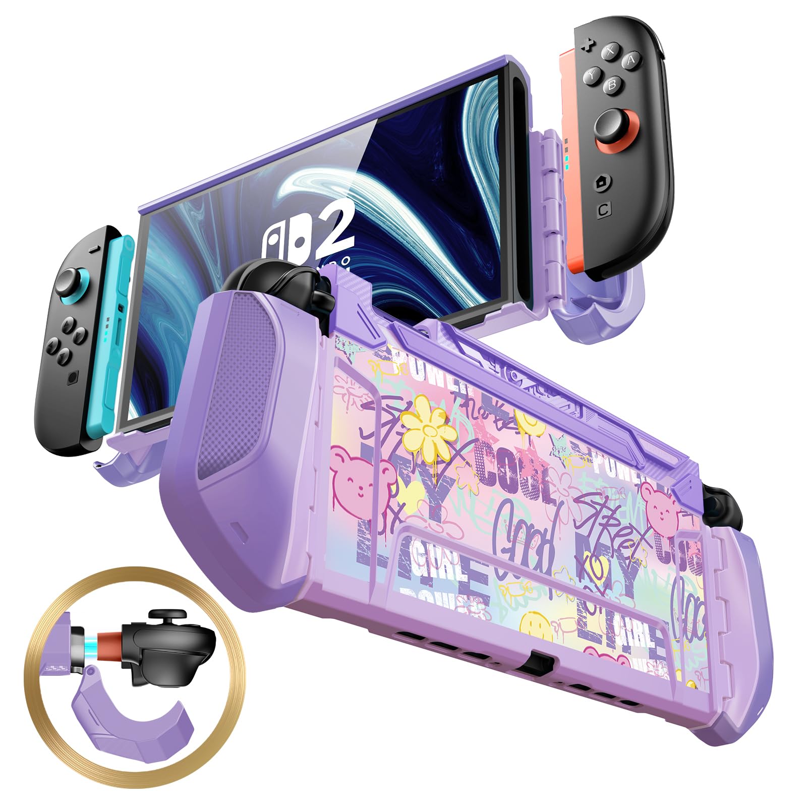 Mumba Nintendo Switch 2 2025 用 ケース TPUグリップ 保護カバー ドッキング可能 アクセサリー Nintendo Switch2とJoy-Con コントローラー対応 [Blade シリーズ]