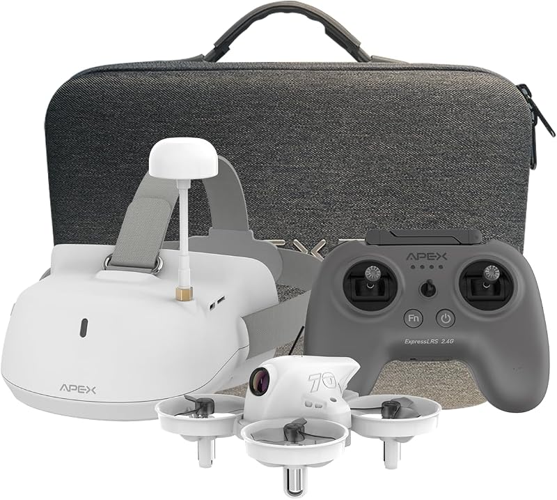 APEXFPV FPV Drone Kit,FPV Goggles Beginners Drone,Indoor&Outdoor drone,Trainer Mode,Turtle Mode,Black Box,Anti-loss Beeper,Optical Flow Fixed Point,Drop-resistant,Have Video Tutorials.VR70-4.0