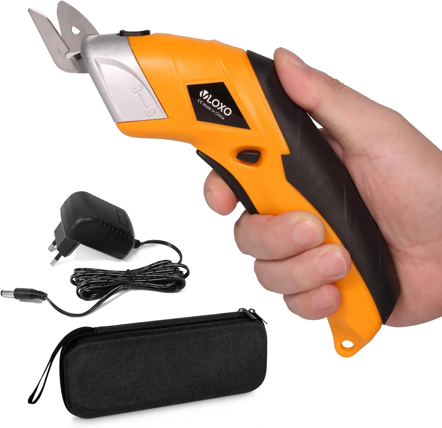 Cordless Electric Scissors, VLOXO Cardboard Cutter Electric Fabric Scissors Box Cutter with