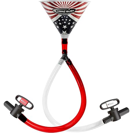 Freedom Funnel Eagle: American Double Header 2-Tube Beer Bong for Party Games