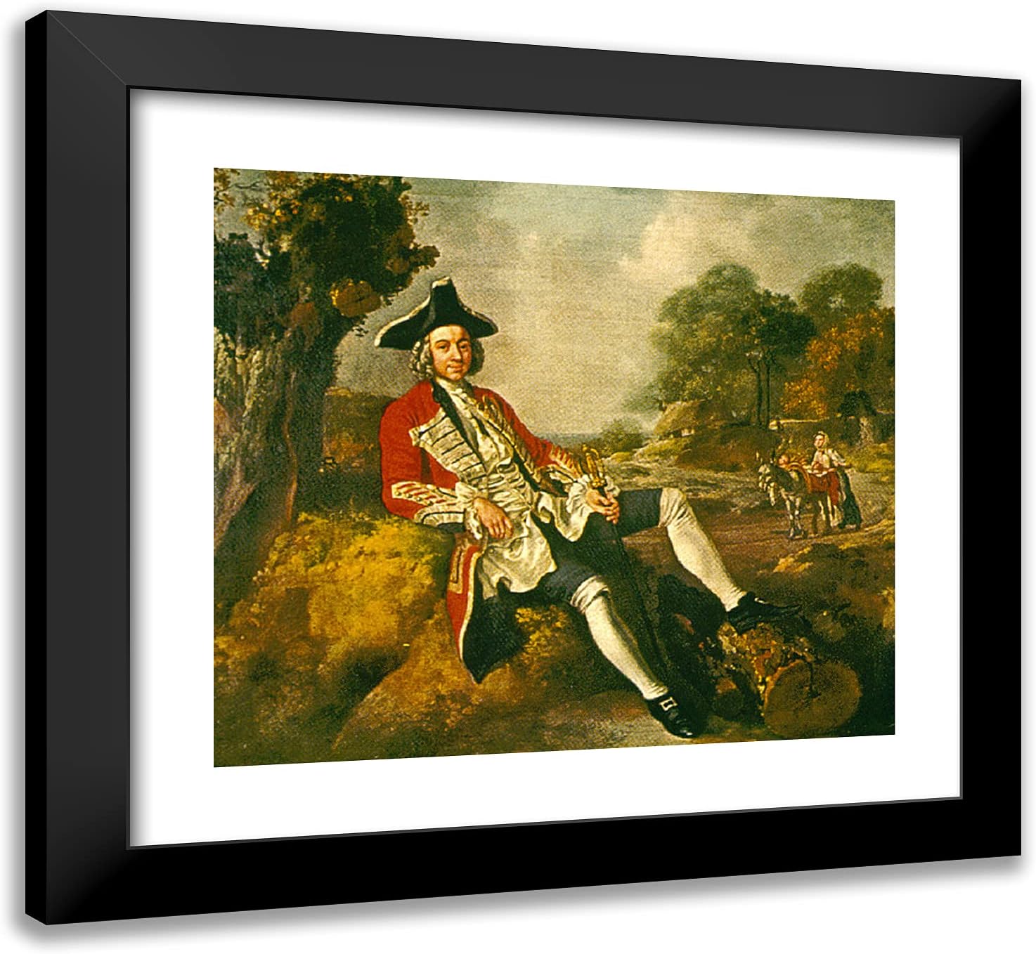 ArtDirect Gainsborough, Thomas 22x20 Gold Ornate Framed Art Print with Double Matting Titled: Portrait of a Gentleman