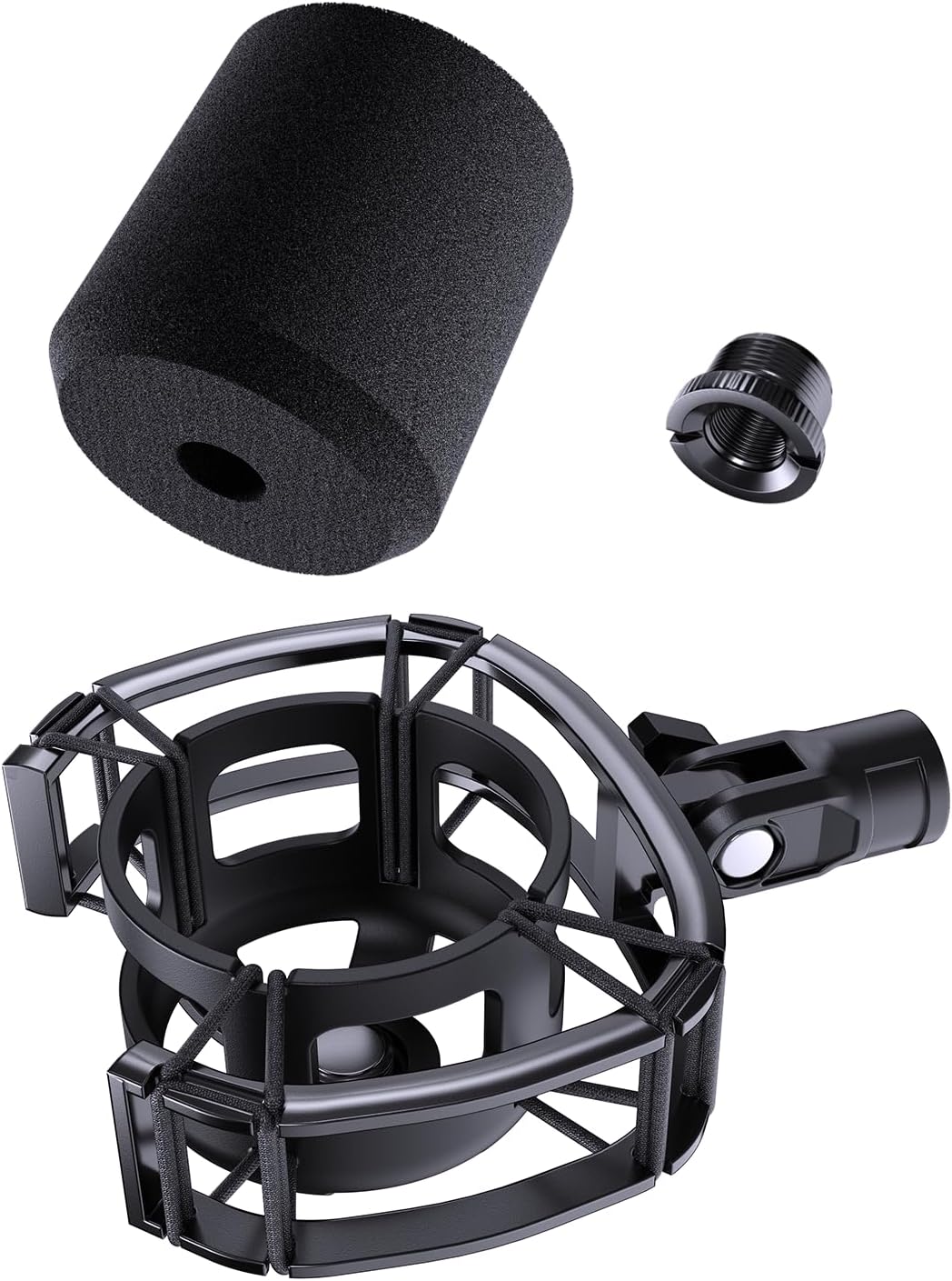 Custom Built for SoloCast Shock Mount, 2025 Upgrade Anti-Vibration Suspension Elastic Shock Mount Holder Clip Mics Stand with Screw Adapter Compatible with Hyperx SoloCast Microphone