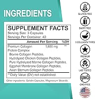 Vista 8 de Péptidos de colágeno múltiple y multivitamínico para mujer, cápsulas complejas de colágeno múltiple tipo I, II, III, V y X, píldoras de péptidos