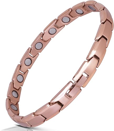 Smarter LifeStyle Elegante pulsera magnética de titanio para mujer, longitud ajustable con herramienta de tamaño para un ajuste perfecto, pulsera