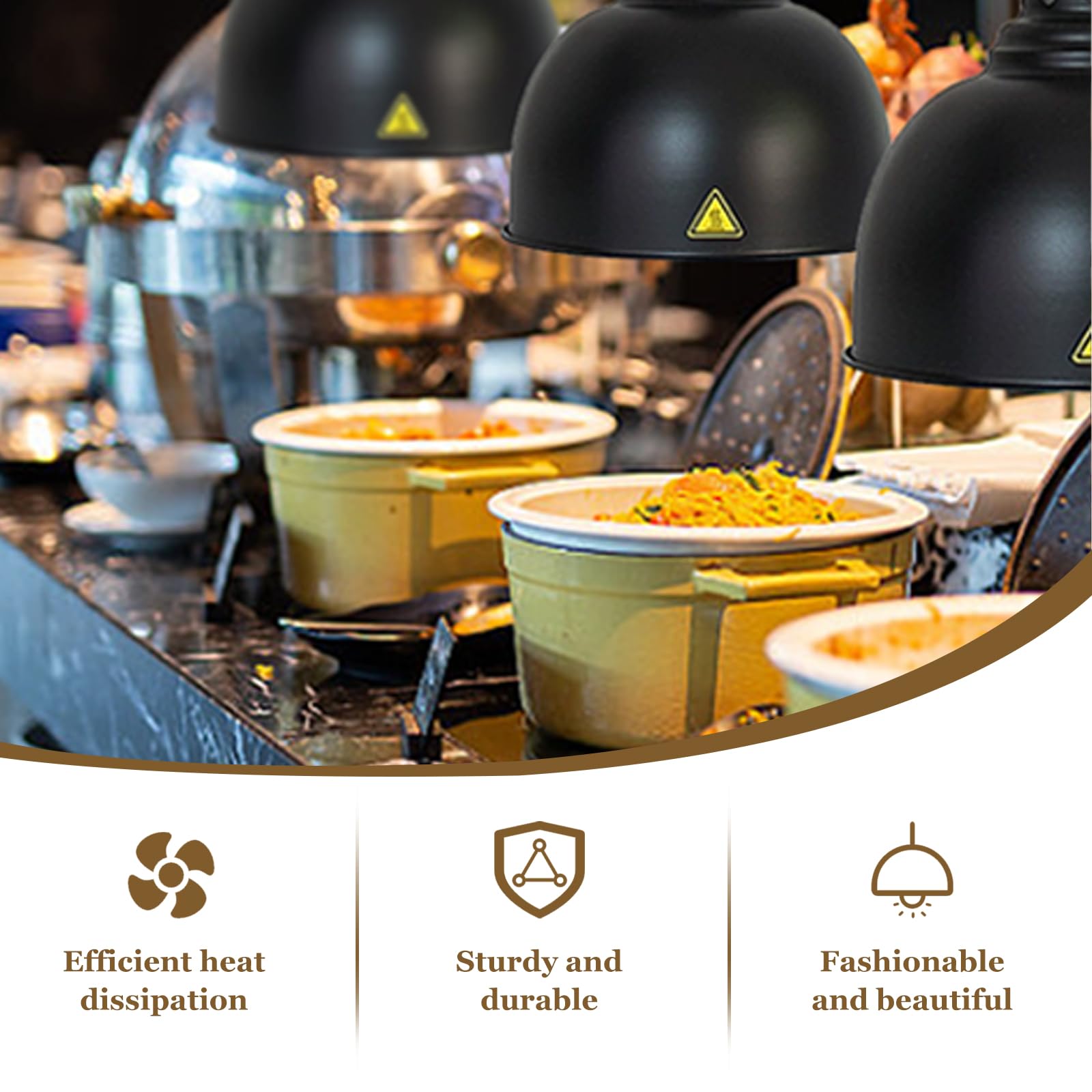 Lampade Scaldavivande Cucina con Lampadina da 250W (B-25cm, 3pezzi) | Lampada Riscaldante Cucina Professionale, Regolabile Lampada Riscaldante per Alimenti per Hotel, Buffet, Catering