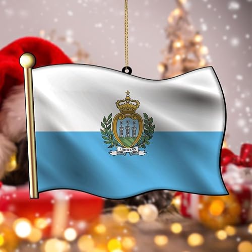 Vista 120 de Adorno acrílico de Navidad de Filipinas, decoración de árbol de Navidad, adorno de Navidad nacional para niños, bandera de Filipinas, banderas