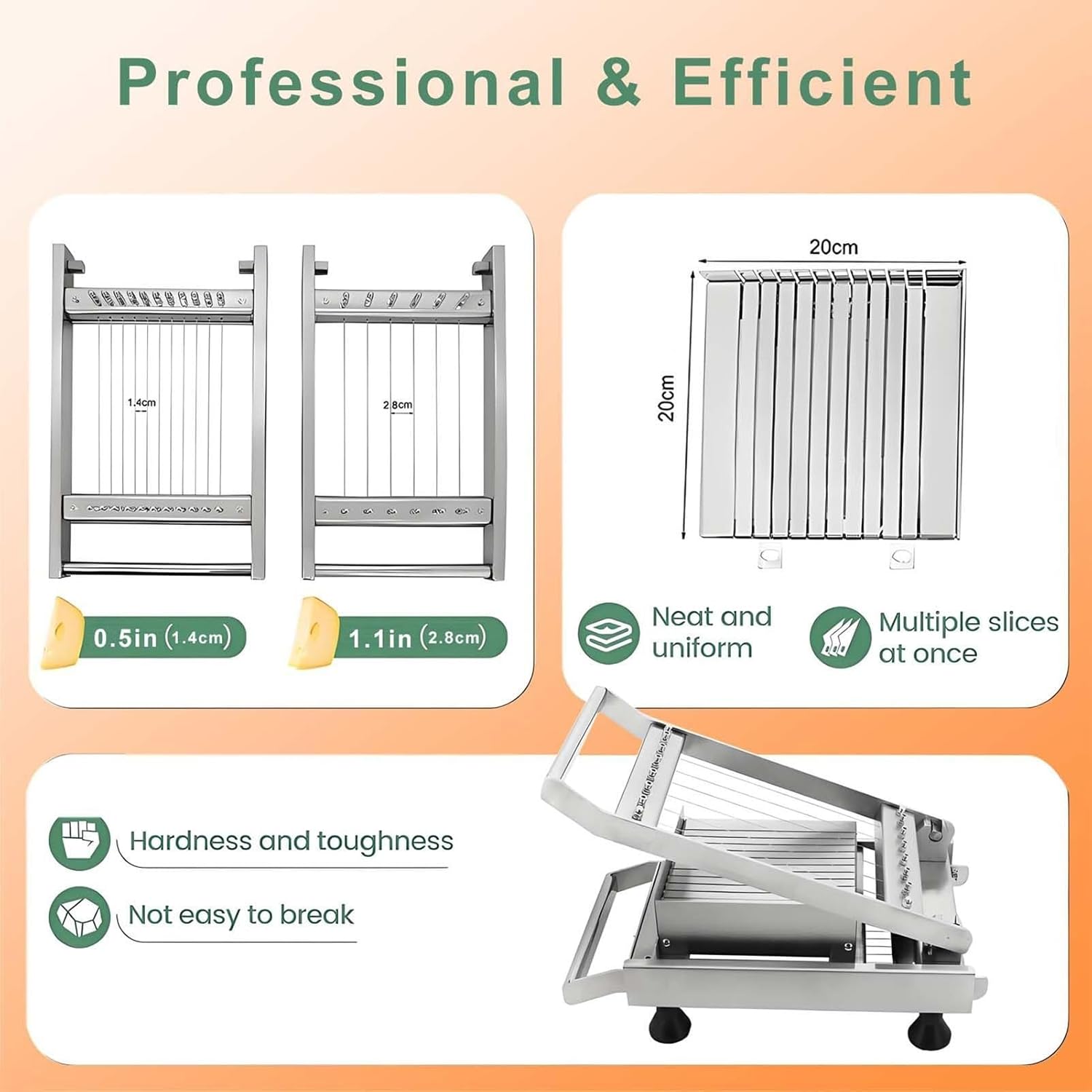 Wire Cheese Cutter,Manual Chocolate Cube Cutter,Food Choppers,for Butter, Soft Candy, Caramel, Gummy Candy