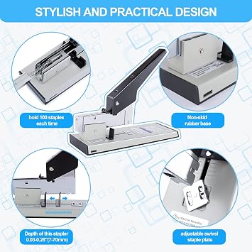 Heavy Duty Stapler,240 Sheet Capacity Office Stapler,Nextlifei Effortless Desk Stapler with 4000 Heavy Duty Staples,Large Stapler for Binding Documents,Leathers,Professional Staple Remover Included