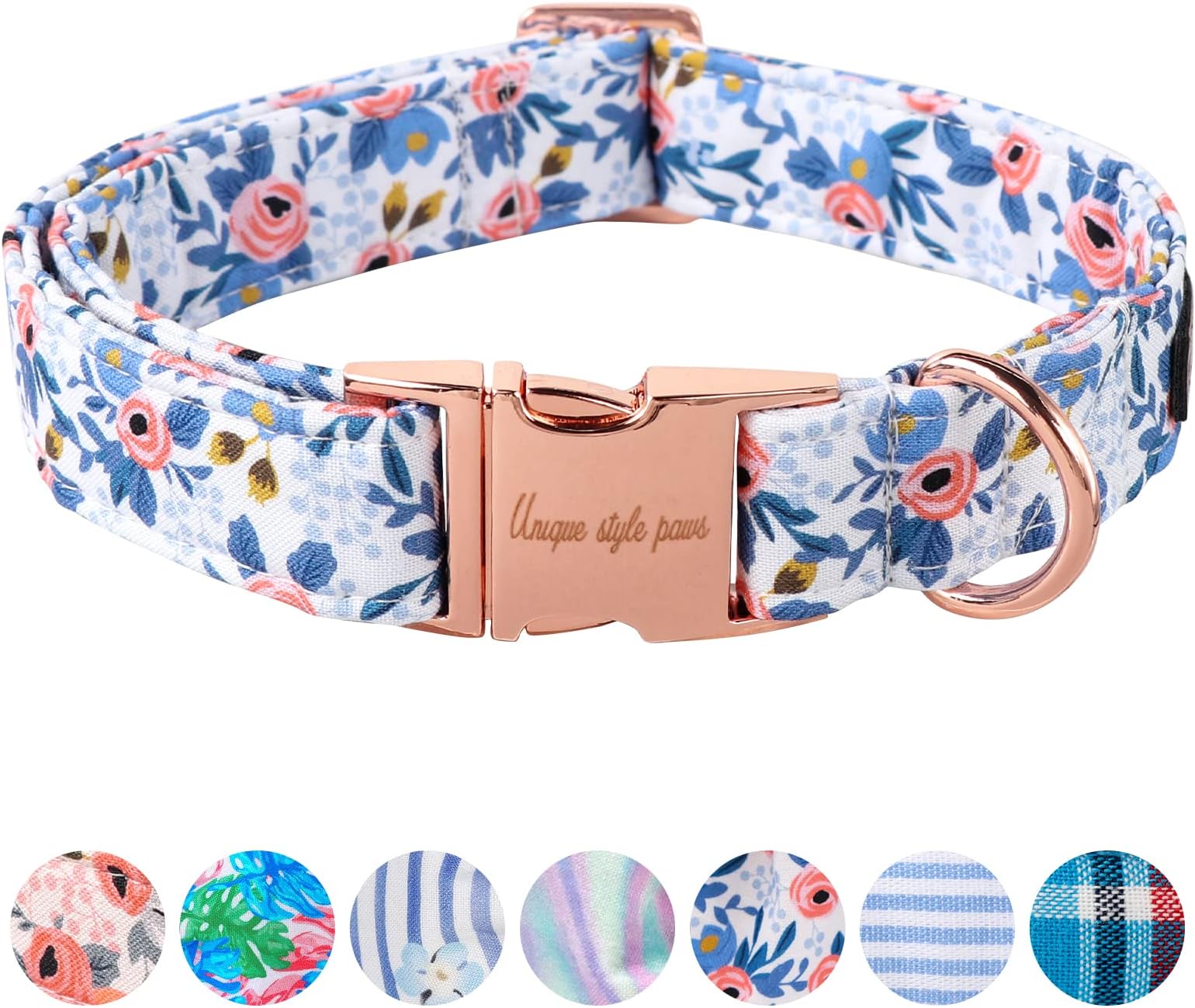 Metal Buckle Rose Collar - Durable & Cute for Small to Large Dogs