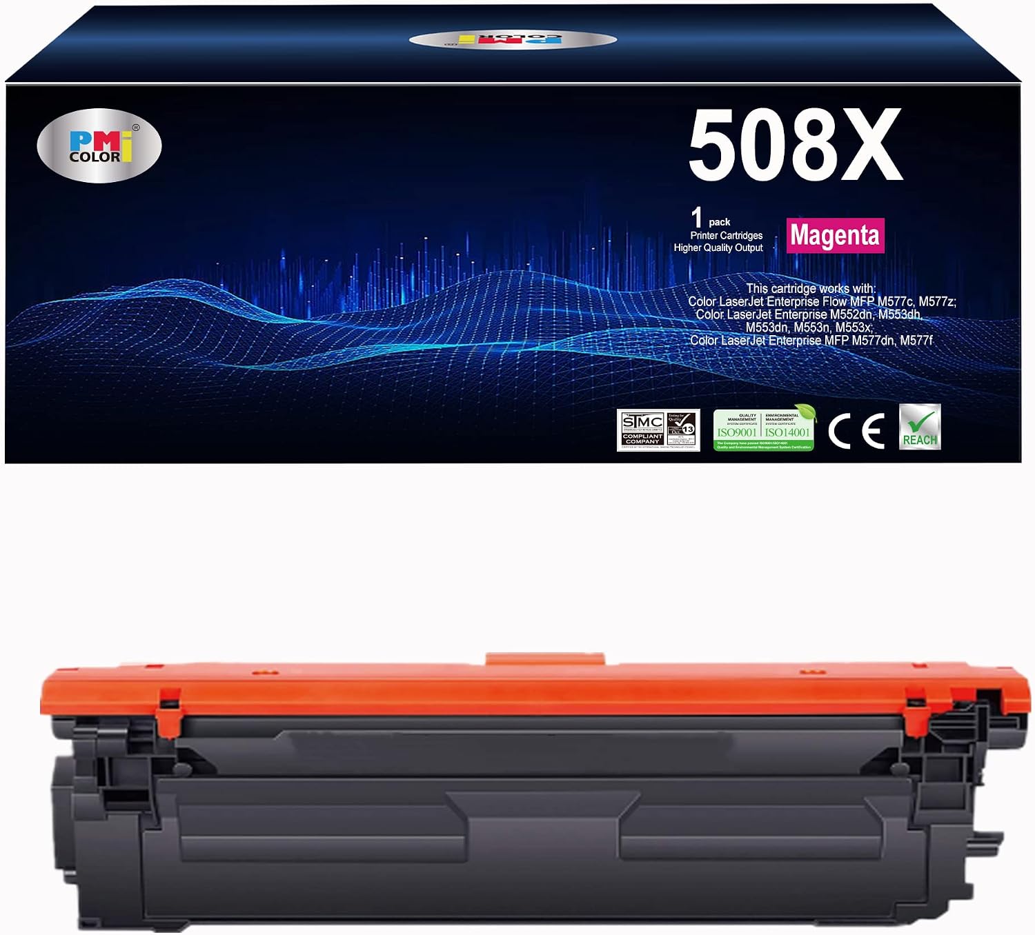 Cartouche Toner Magenta Compatible Ric Pour HP Color LaserJet Enterprise M552dn, M553, M553dn, M553x