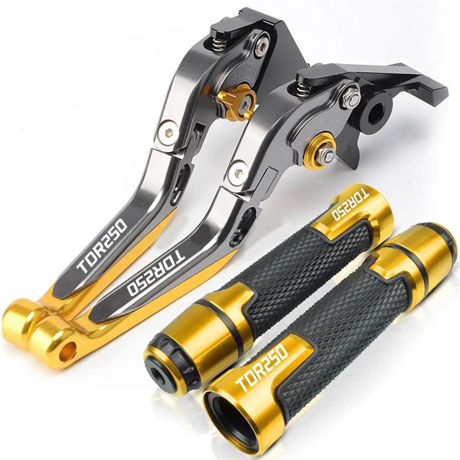 Leviers de frein moto réglables en aluminium et poignées pour Yamaha TDR 250