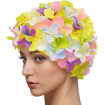 Medifier Ladies Vintage Floral Retro Swimming Cap