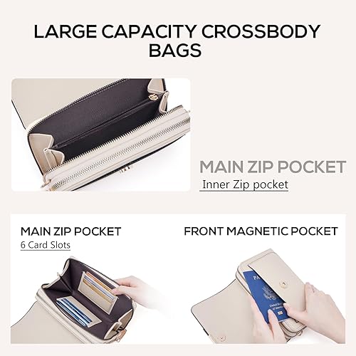 Miniatura 4 de Roulens Bolso pequeño tipo bandolera para mujer, cruza el cuerpo, bolso para guardar el teléfono, tarjetero y billetera