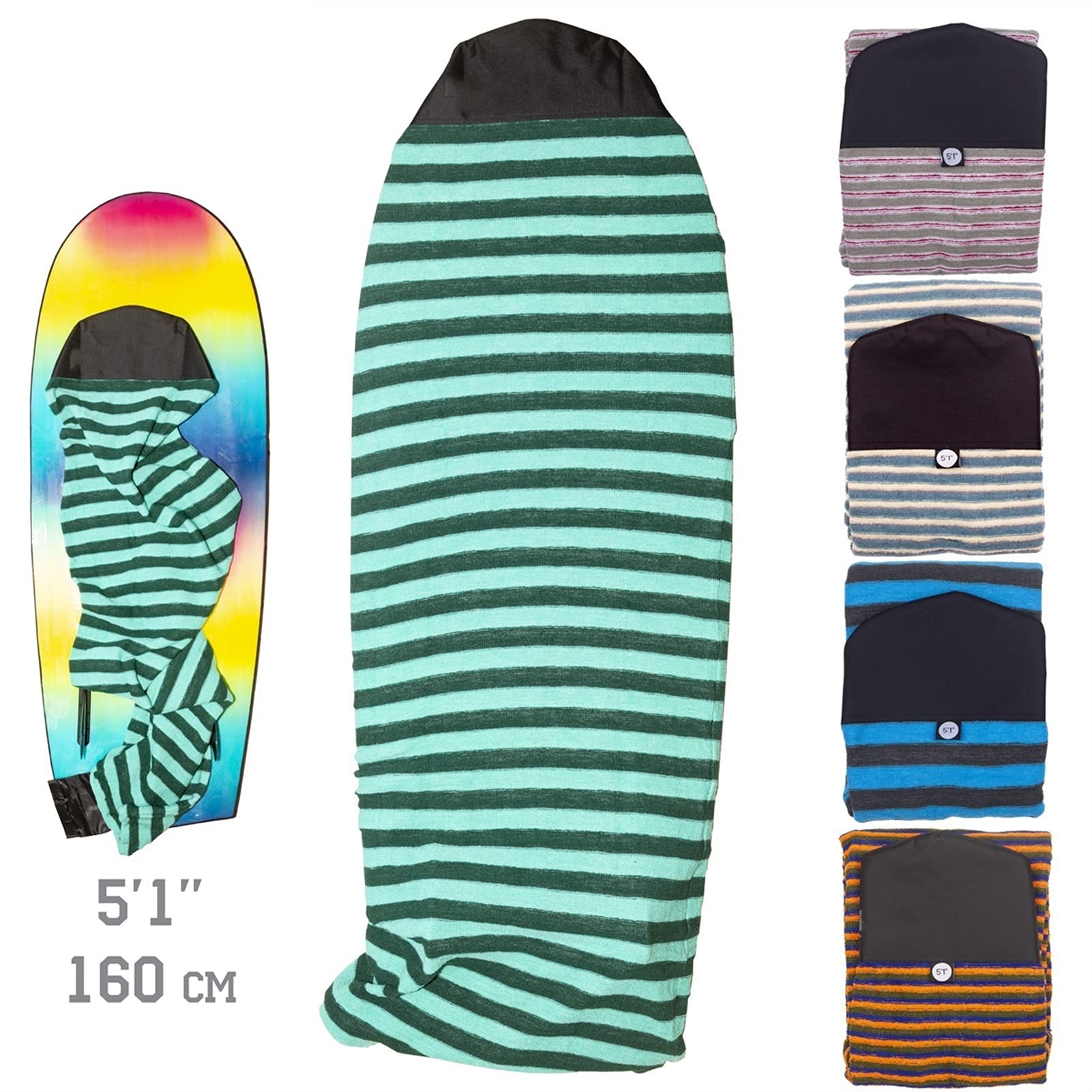 Bolso de Tabla de Surf Cubierta de Tabla de Surf de 5.1FT FABLA DE CALCULA DE FSIHBOUD Bolsa Protectora rápida para Longboard Shortboard Calcetín de Tabla de Surf (Color : Red)