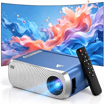 Mini Projector with WiFi and Bluetooth, Antmap Portable Movie Projector for iPhone, 1080P Support, Built-in Speaker, Small Proyector for Home Theater, Compatible with TV Stick/ iOS/Android/PC/HDMI