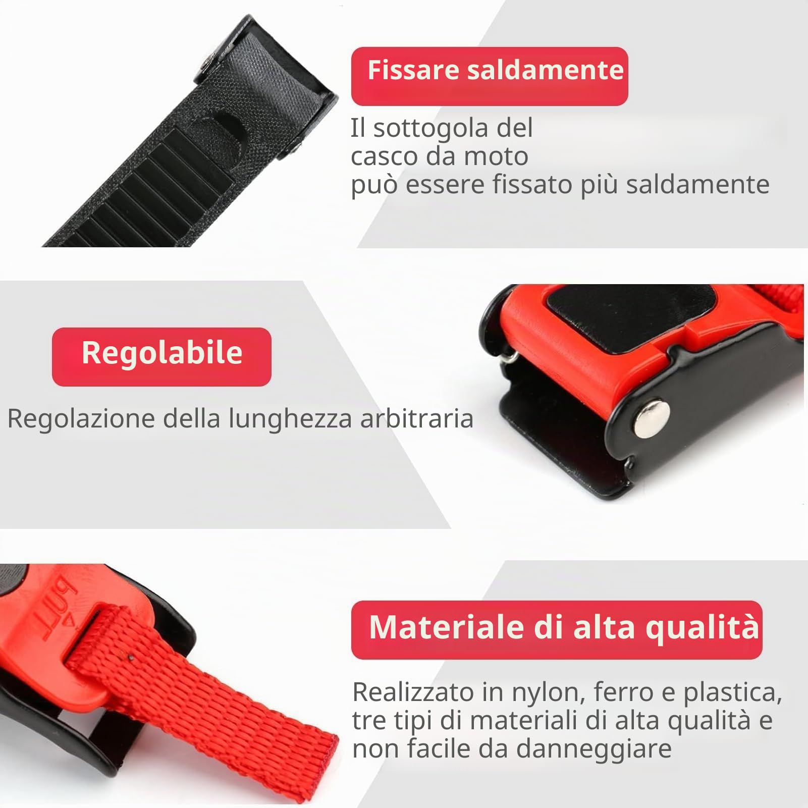 Fibbie a clip per casco, fibbie di rilascio rapido per motociclisti e ciclisti, clip da sottogola compatibili con tutti i caschi, installazione facile, sicurezza e stabilità