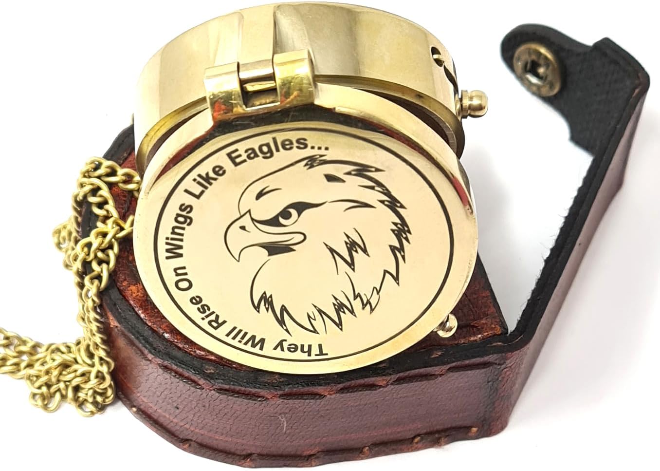Brass Compass Engraved with Religious Scripture Verse - Ideal Gift for Son, Grandson, Daughter - Perfect for Baptism, Communion, Church and Graduation Day Present image 3