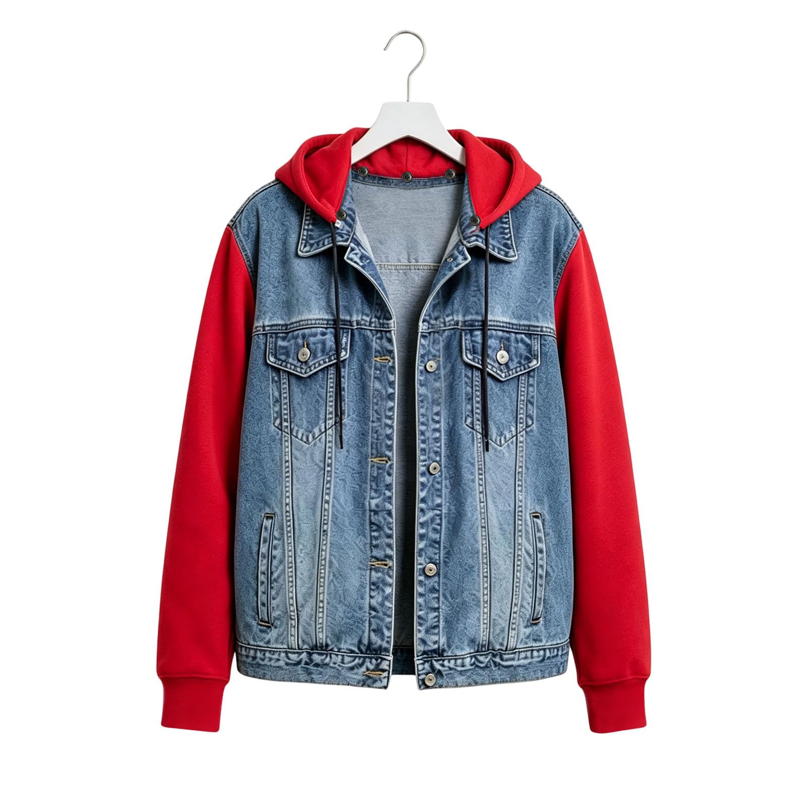 Jeansjacke Damen Übergangsjacke Kapuzenjacke Sweatjacke Damen-jacken