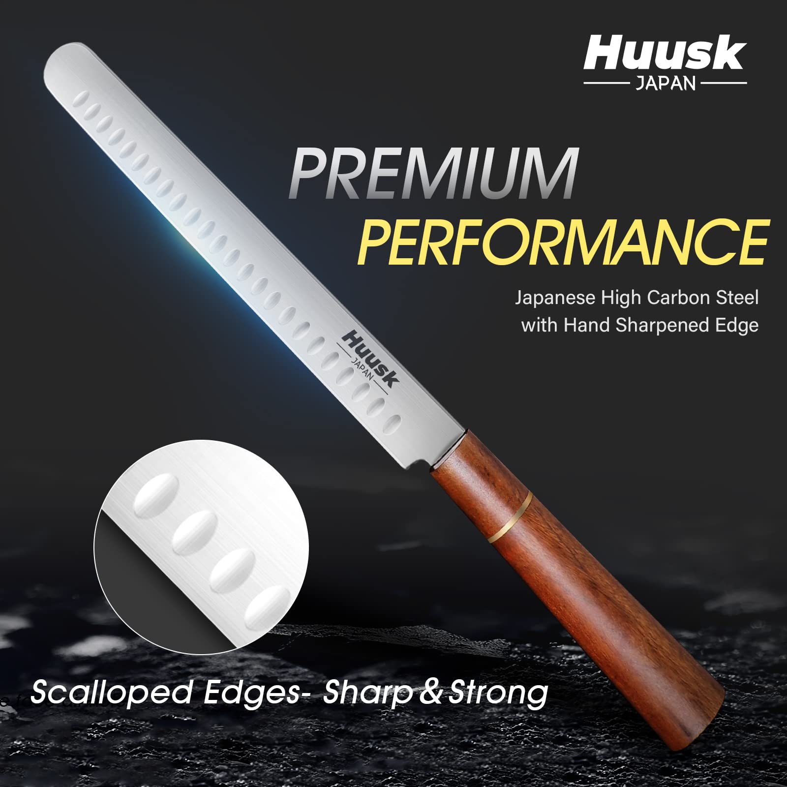 Huusk Brisket Carving Knife for Meat, Gifts Idea for Dad Smoker Men — Amazon image 5