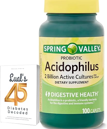 Suplemento Acidophilus Spring Valley, probióticos para mujeres y hombres, apoya la salud digestiva, 100 unidades, 2 mil millones de cultivos activos