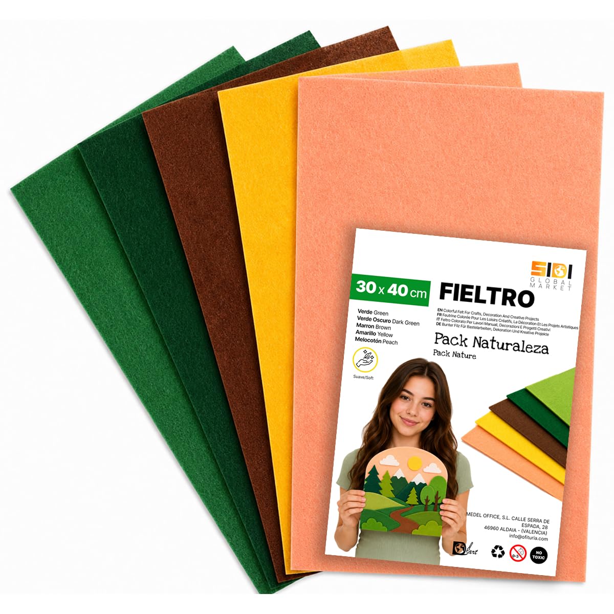 SIDI Filz Set Natur 40 Blätter 40x30 Stoff Bastelbedarf DIY