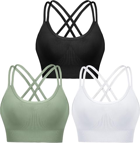 Reggiseno Sportivo Donna Top Palestra Fitness Imbottito Senza Ferretto Reggiseni Push Up per Yoga Jogging Gym S-XL