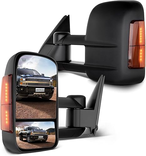SCITOO Espejos de remolque para Chevy Silverado 2003-2006 para GMC para Sierra 1500 2500HD 3500 Suburban Yukon XL Tahoe Power - Par de espejos de