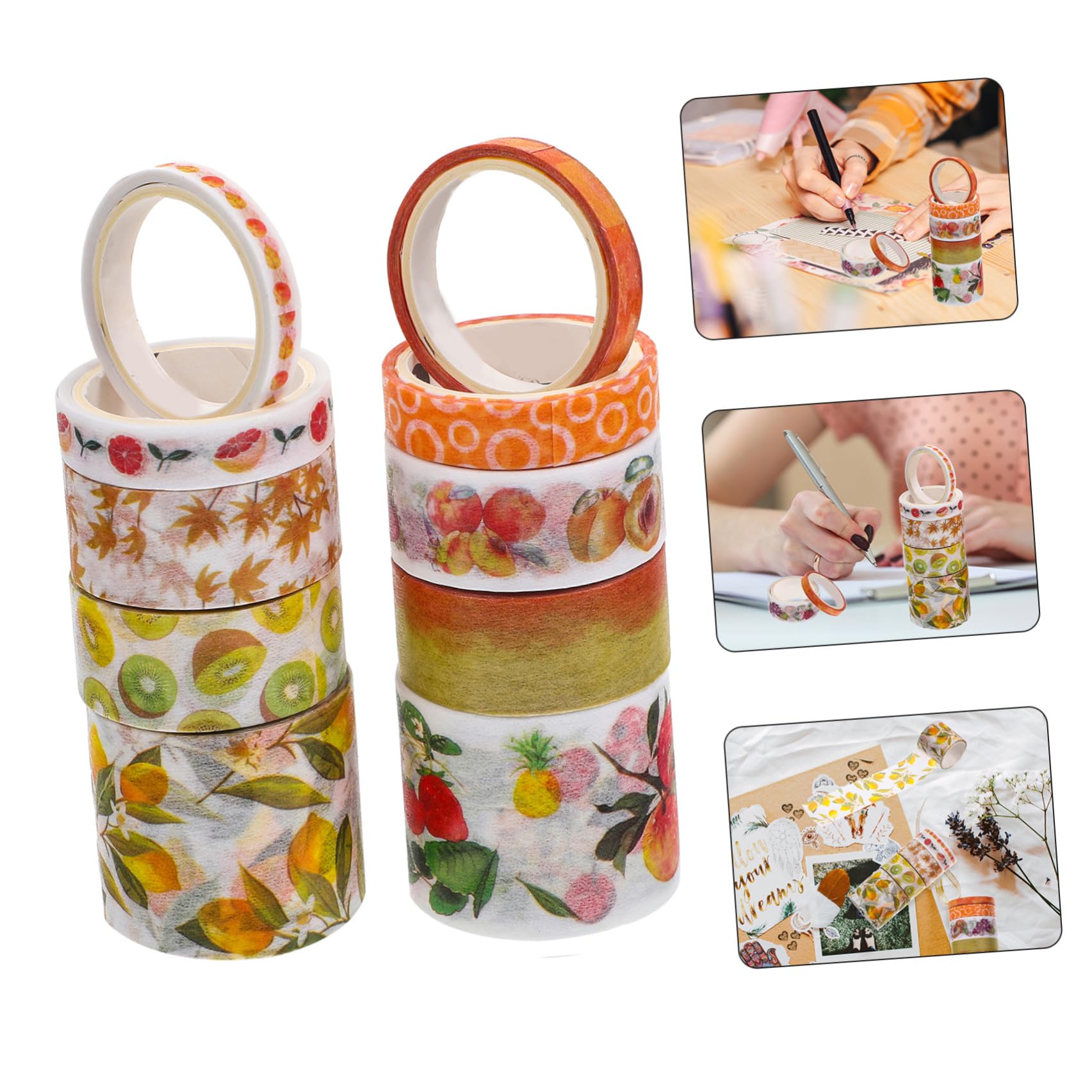 SHINEOFI 4 Set Di Nastri Washi Giapponesi Floreali Nastri Adesivi Gialli Per Decorare La Casa Scrapbooking 10 Pezzi*4