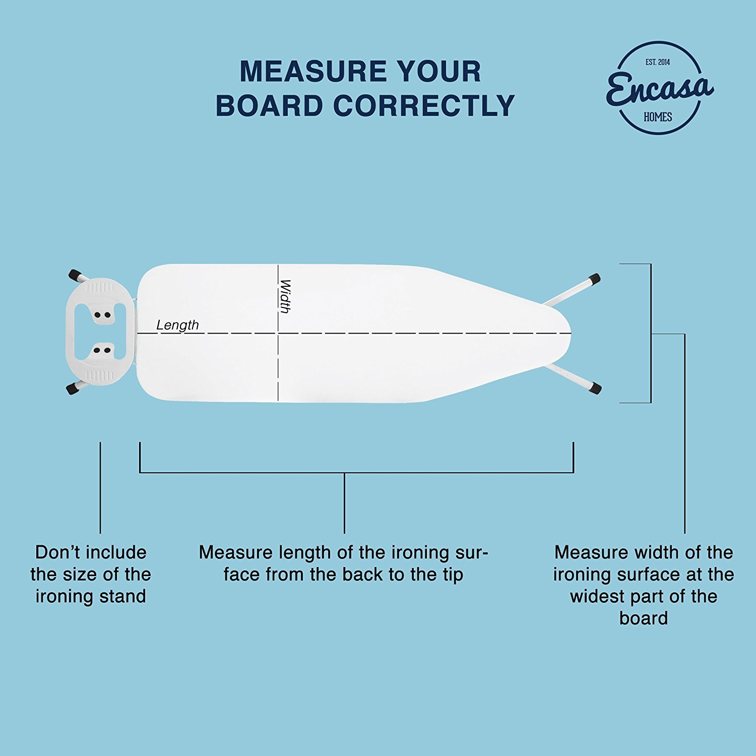 Encasa Ironing Board Covers (up to 114 x 35 cm) Elastic Tightening with Thick 4 mm Felt Padding, Easy Fit, Scorch Resistant, Plain Colors- Grey — view 71
