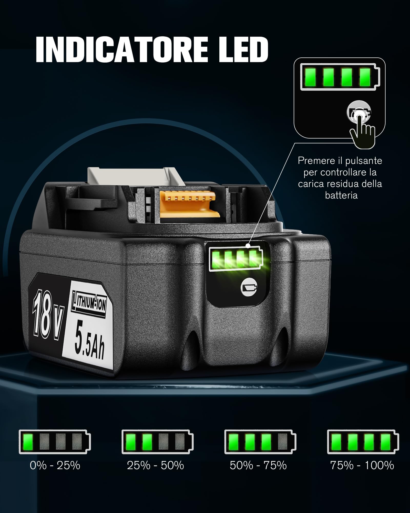 2 sztuki 18 V 5000 mAh akumulator zamienny do Makita BL1850 BL1850B BL1860B BL1860 BL1840B BL1840 BL1830 BL1835 BL1845 194204-5 LXT-400 ze wskaźnikiem LED z pokrywą baterii